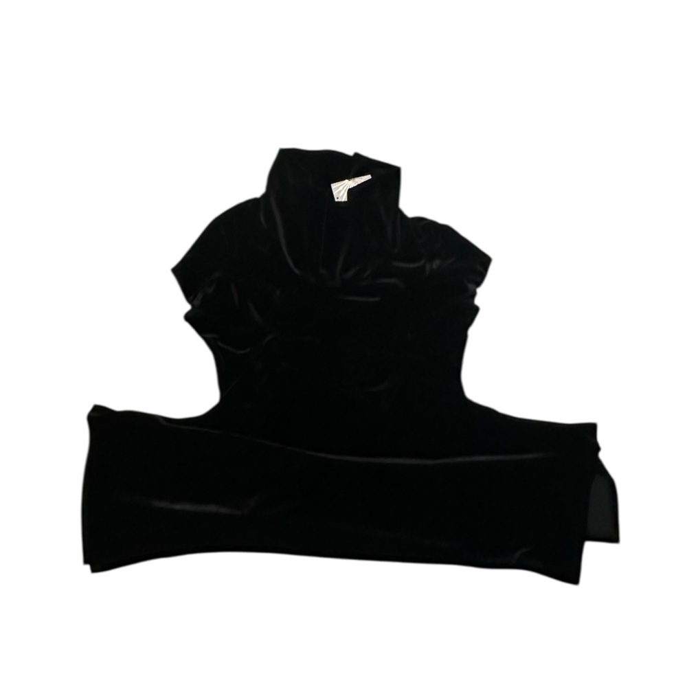 Boston Proper Black Velvet Asymmetrical Tunic Dress Size L - Picture 7 of 12